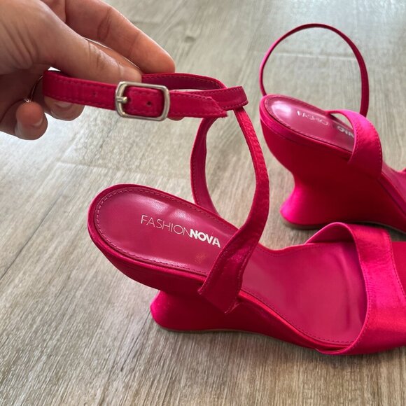 Womens Fashion Nova Pink Maliah Wedges - 10 - Picture 2 of 8